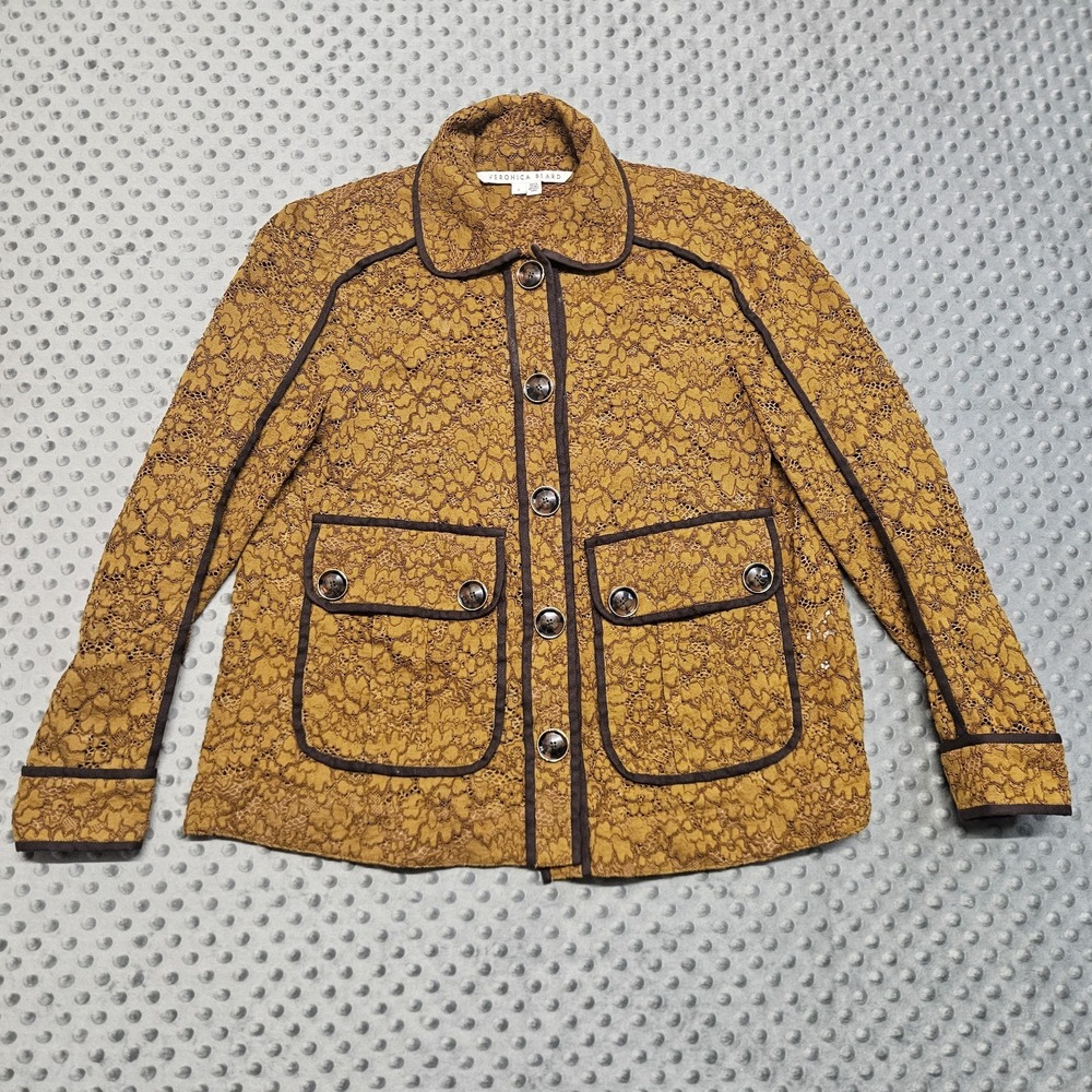 VERONICA BEARD Coppola Lace Floral Jacket‎ Mustard  Womens Sz 6